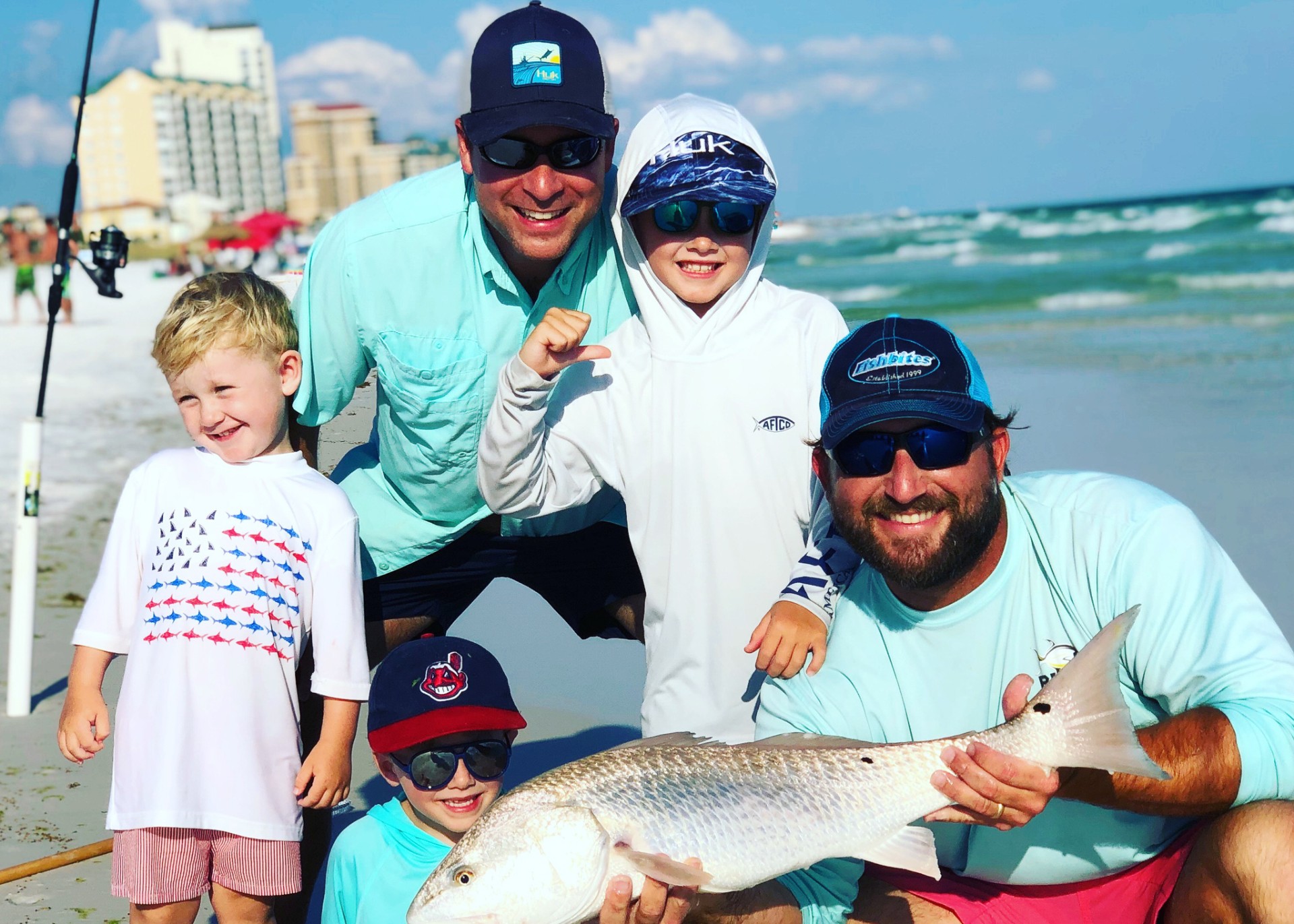 Family surf fishing charter equipment package